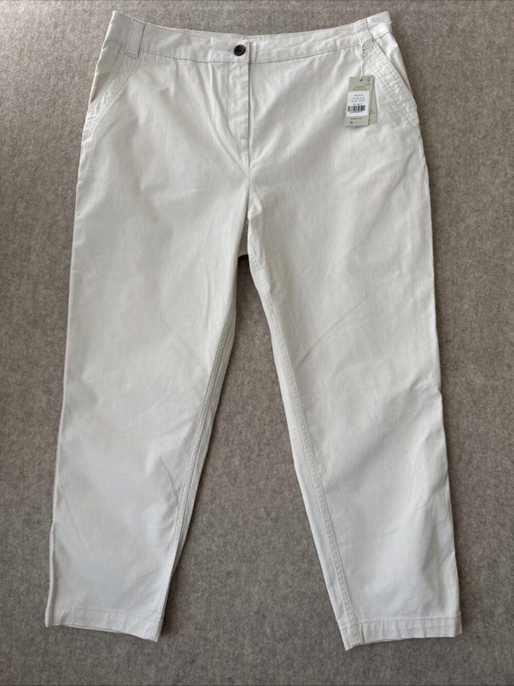Boden Classic Chino Pant Slim Ankle Length Ecru Womens 14 New - Picture 2 of 16